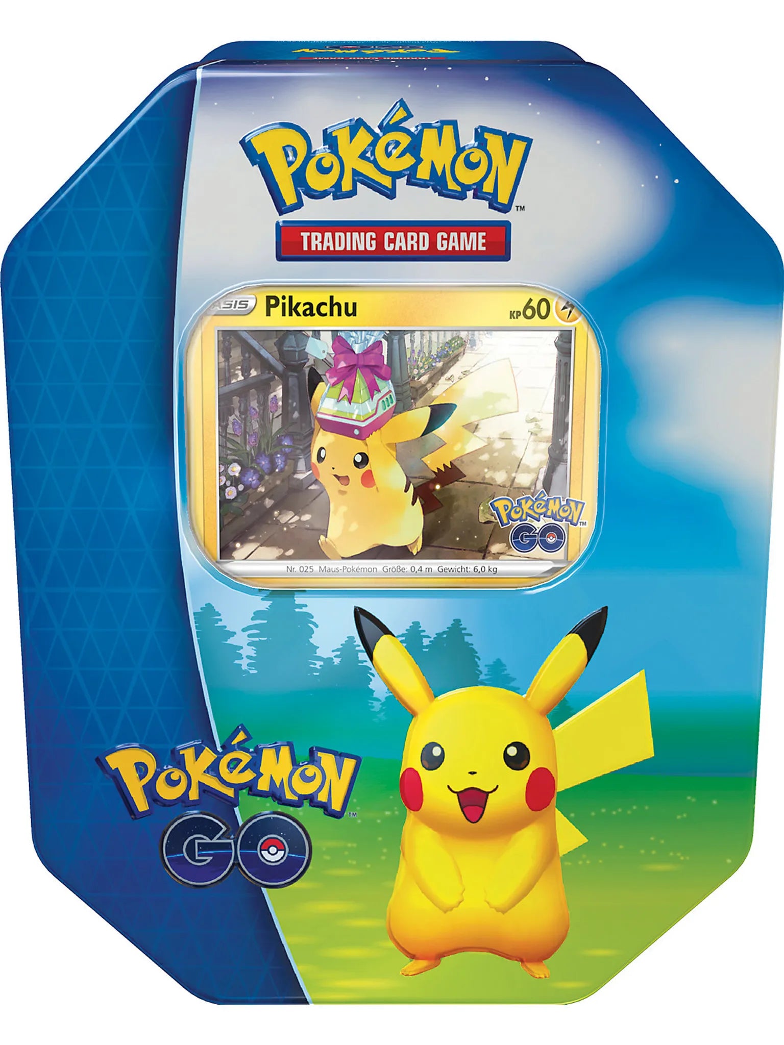 Pokemon GO:  Pikachu Tin Box - English TCG Cards - 4 Boosterpacks