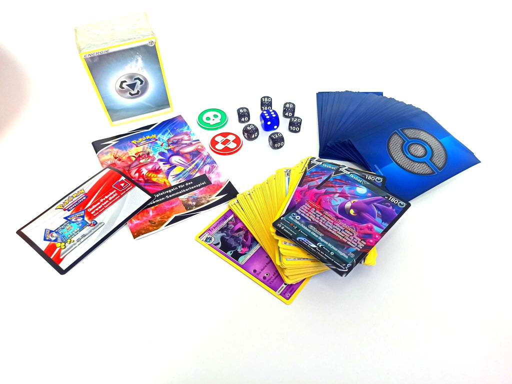 150+ Pokémon-Karten + 65 Sleeves + Spielanleitung Deutsch - Deckbau-Box Sortiment für Anfänger Beginner Starter