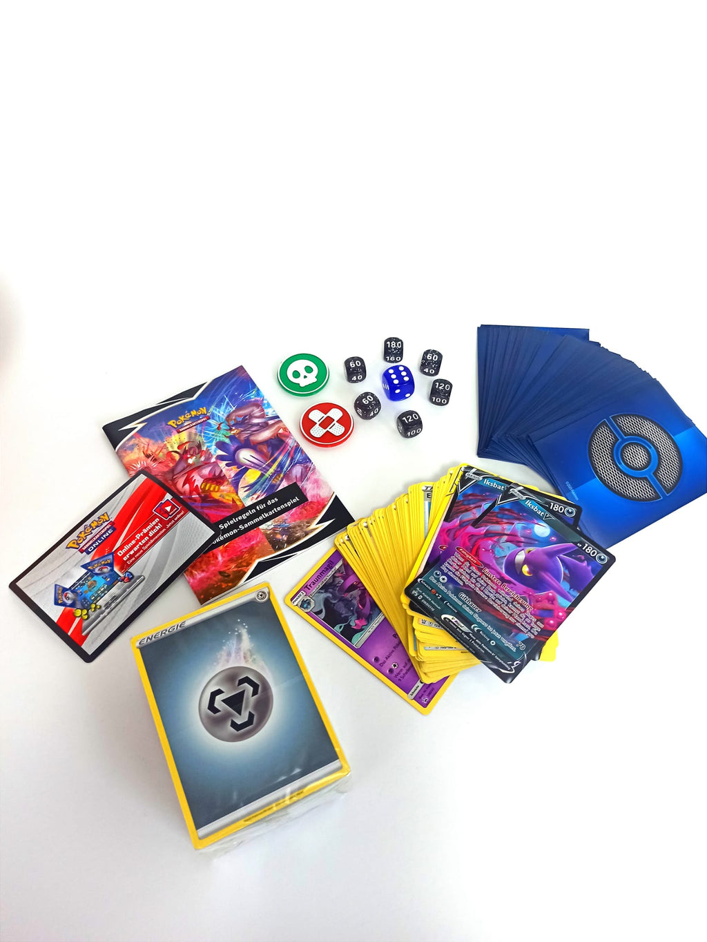 150+ Pokémon-Karten + 65 Sleeves + Spielanleitung Deutsch - Deckbau-Box Sortiment für Anfänger Beginner Starter