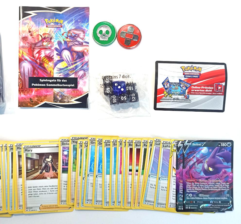 150+ Pokémon-Karten + 65 Sleeves + Spielanleitung Deutsch - Deckbau-Box Sortiment für Anfänger Beginner Starter