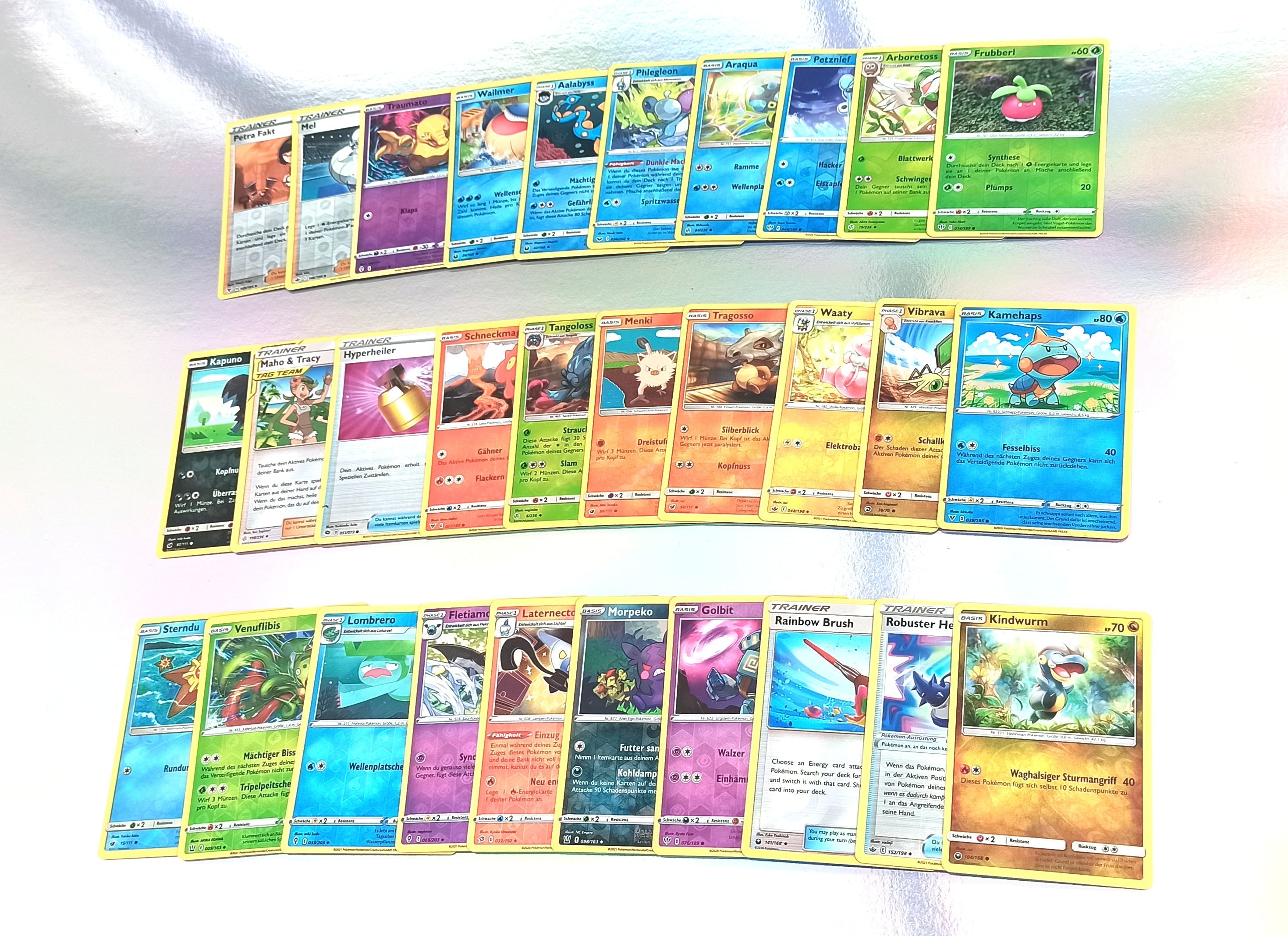 30 Pokémon-Karten REVERSE HOLO - Deutsch - Sortiert und zufällig gemischt